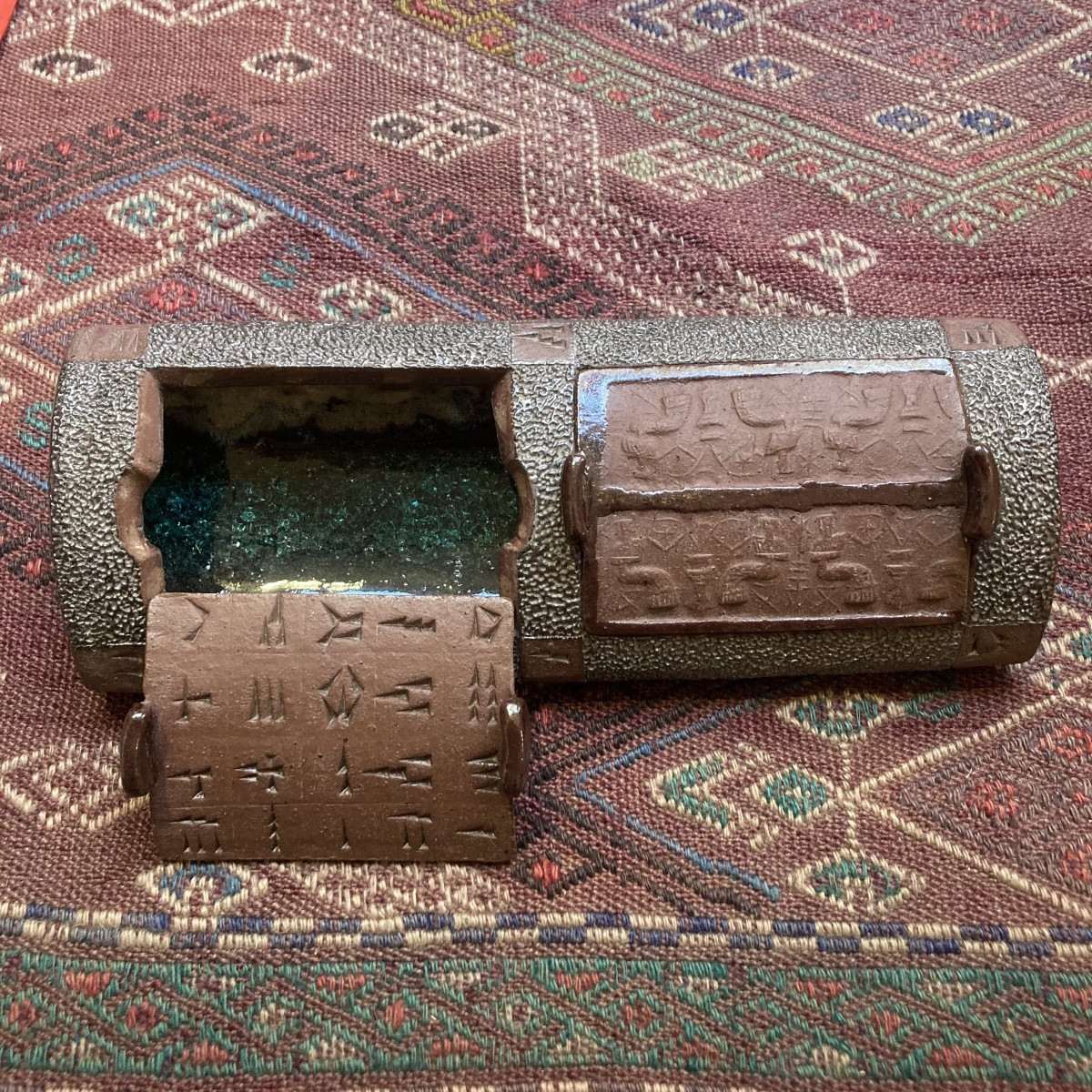 Plumier « Buveurs de bière » Céramique Claude Agier Mollinari -photo-2