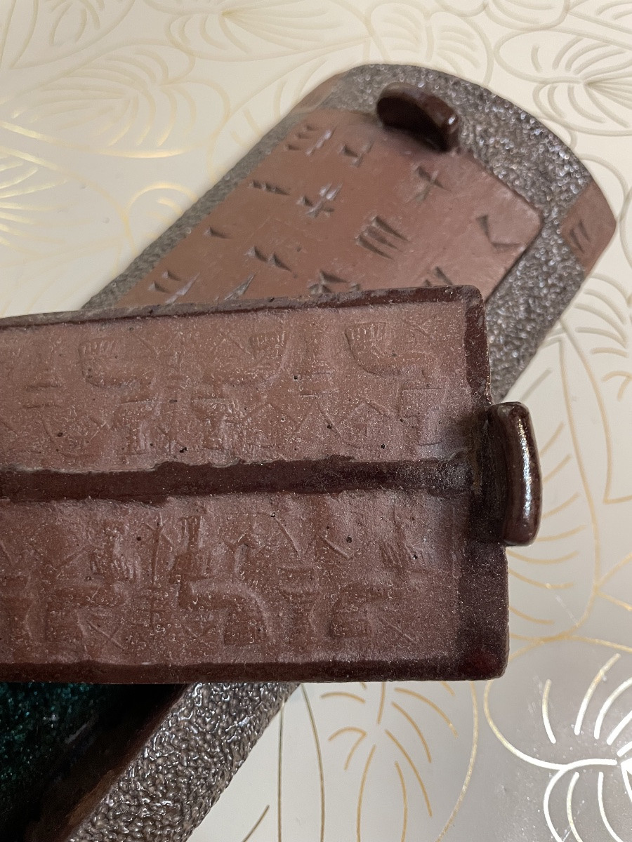 Plumier « Buveurs de bière » Céramique Claude Agier Mollinari -photo-5