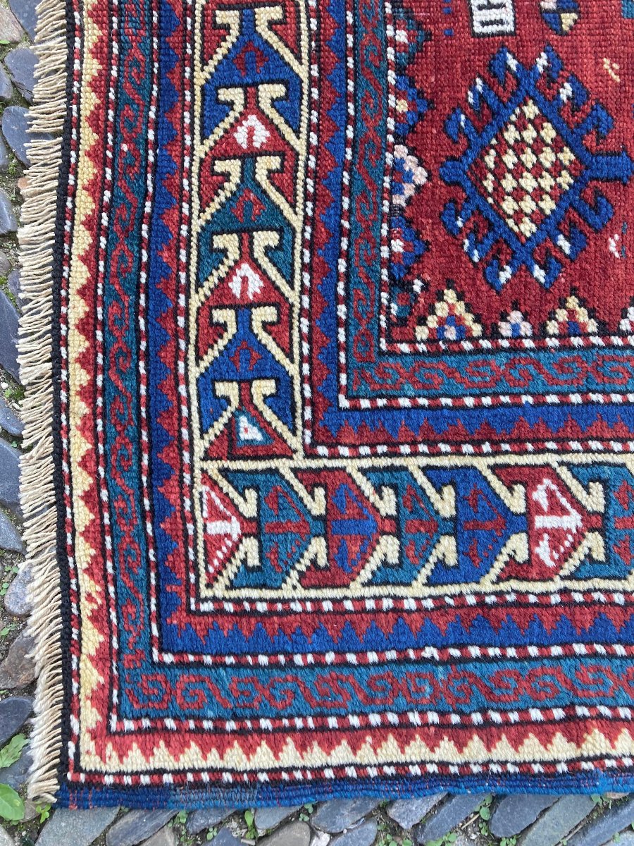 Shirvan Rug - Caucasus. Dated 1913. 215 X 122 Cm-photo-2