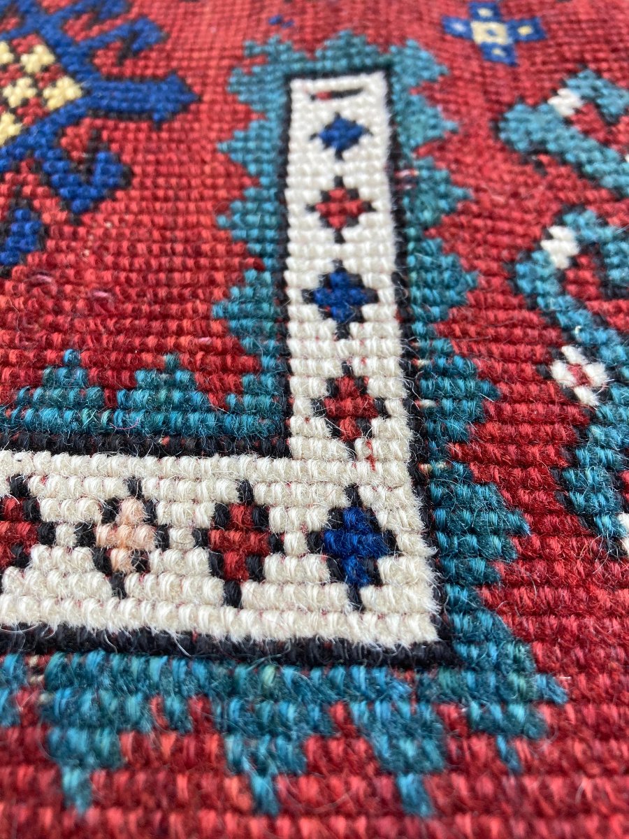 Shirvan Rug - Caucasus. Dated 1913. 215 X 122 Cm-photo-6