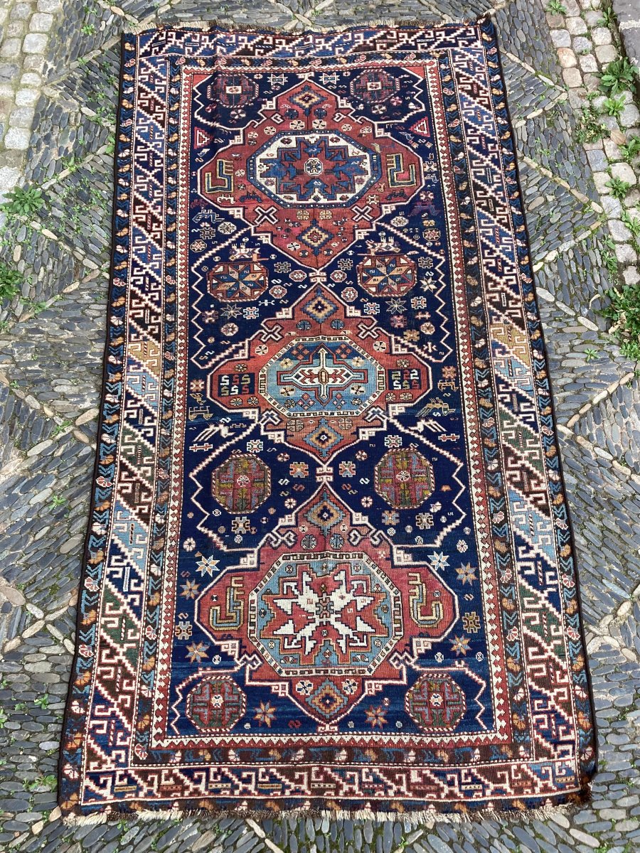 Tapis Kuba. Caucase. Fin 19 ième. 270 x 135 cm-photo-2