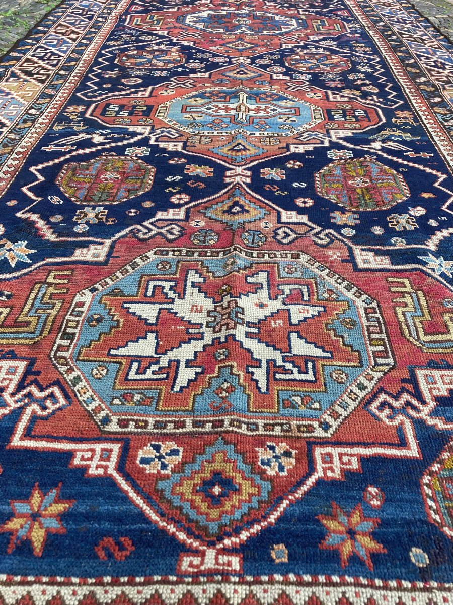Tapis Kuba. Caucase. Fin 19 ième. 270 x 135 cm-photo-5