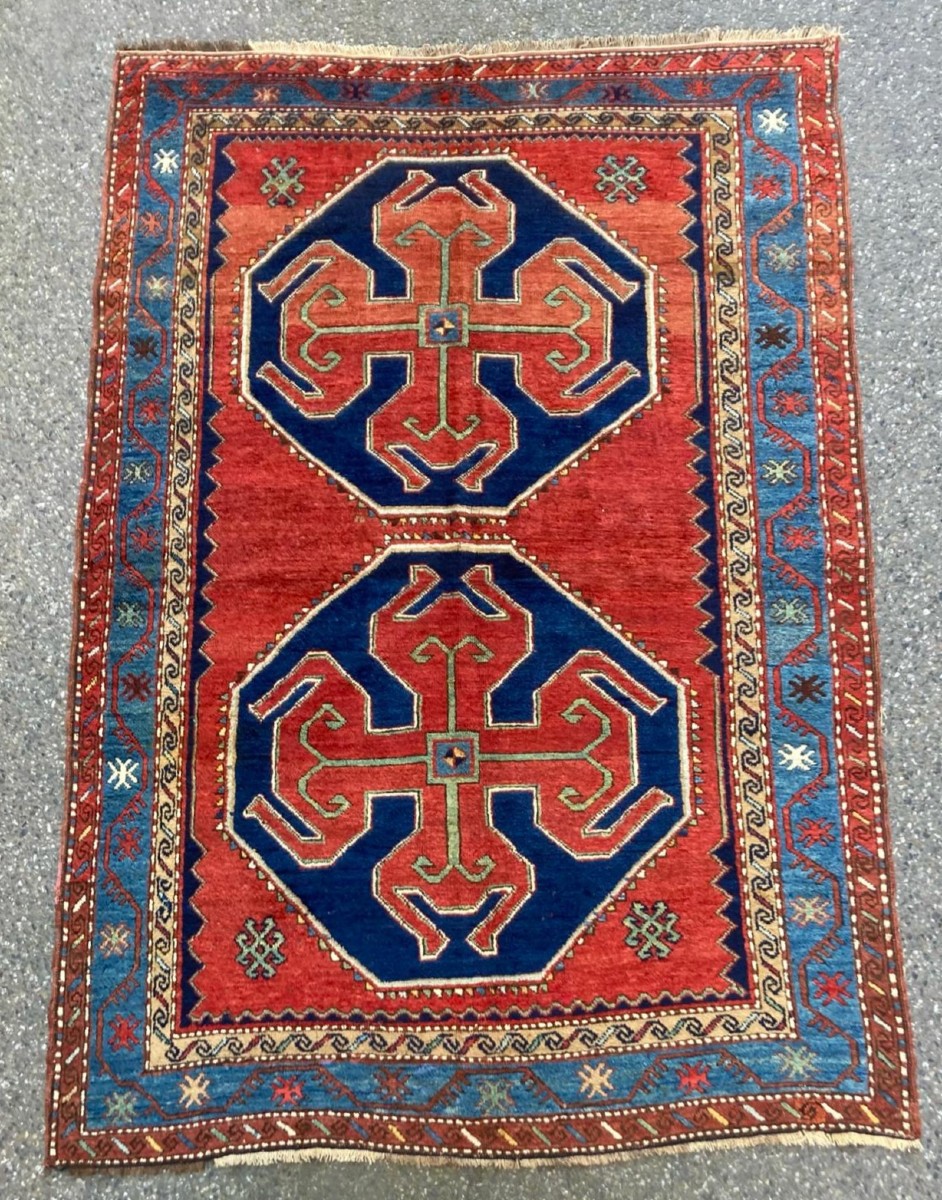 Tapis Caucase. Motif Kazakh. Début 20 ième. 215 x 145 cm