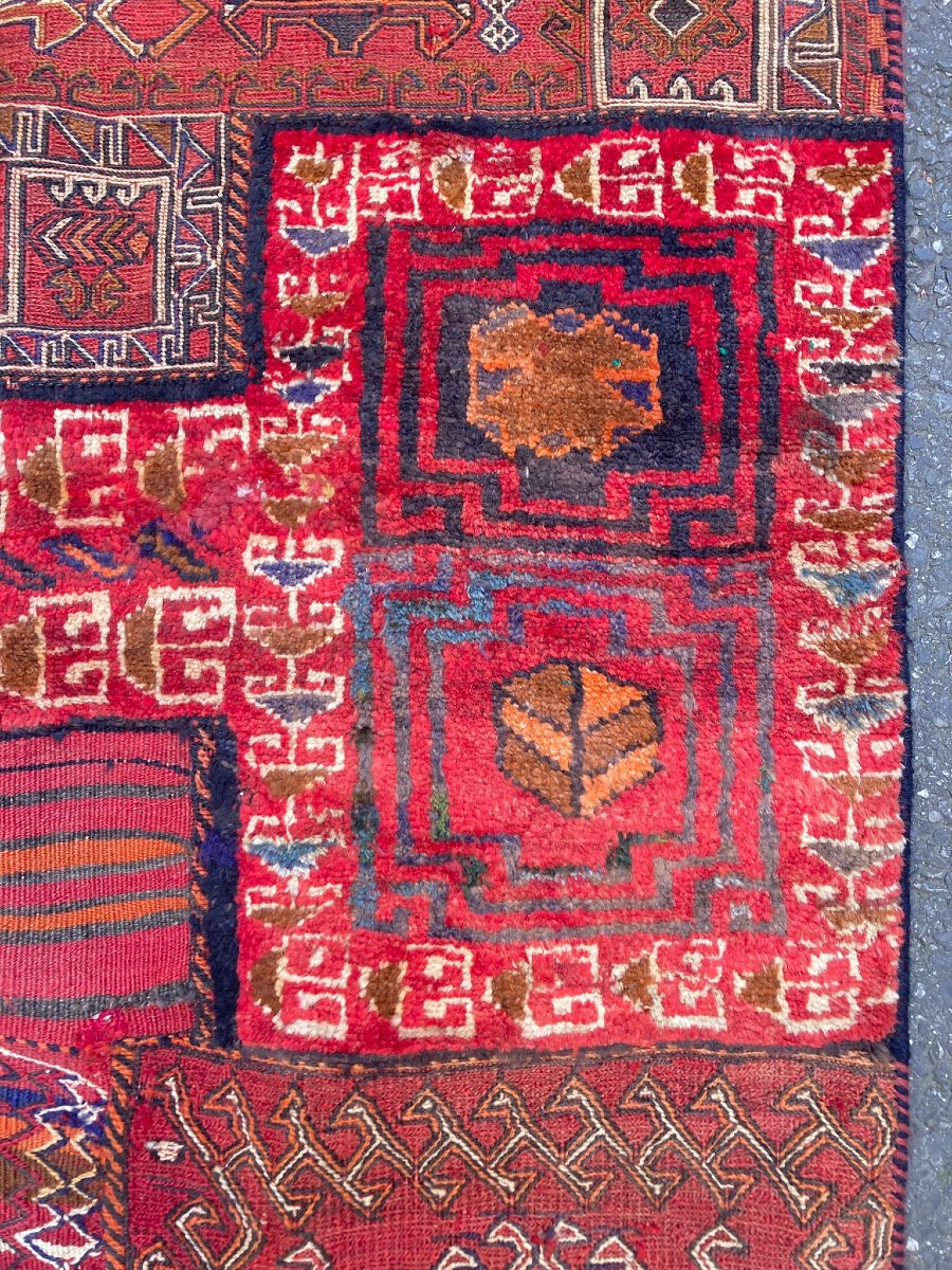 Open Camel Saddlebag. Bathiyari. Persia. Circa 1920. 230 X 105 Cm-photo-3