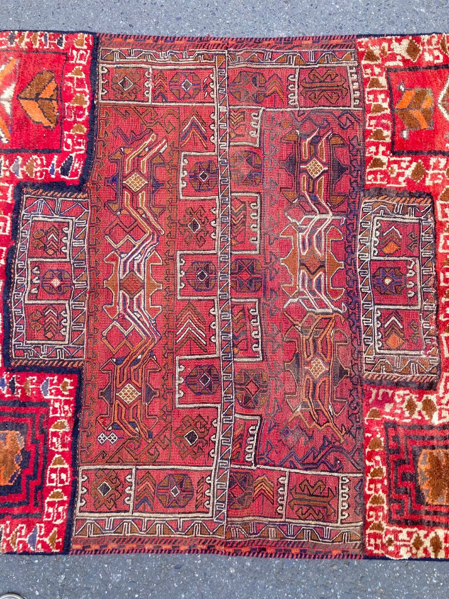 Open Camel Saddlebag. Bathiyari. Persia. Circa 1920. 230 X 105 Cm-photo-3