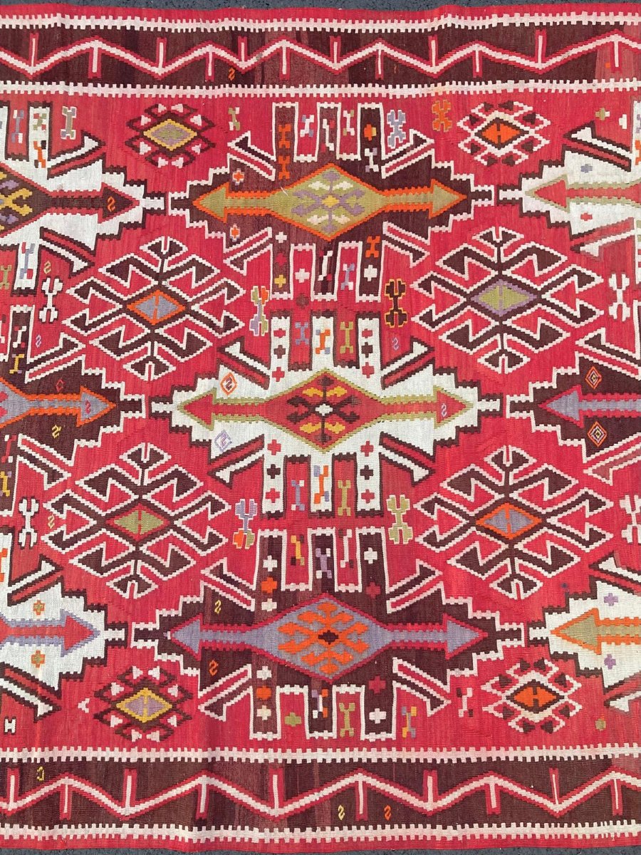 Kilim Kuba - Azerbaijan. Caucasus. Early 20th Century. 300 X 160 Cm-photo-4