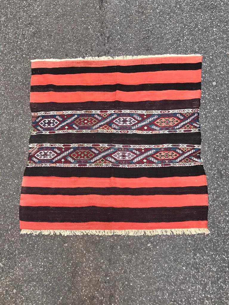 Cuval - Antique Grain Bag. Antep. Kurdish. Circa 1880. 133 X 127 Cm-photo-2