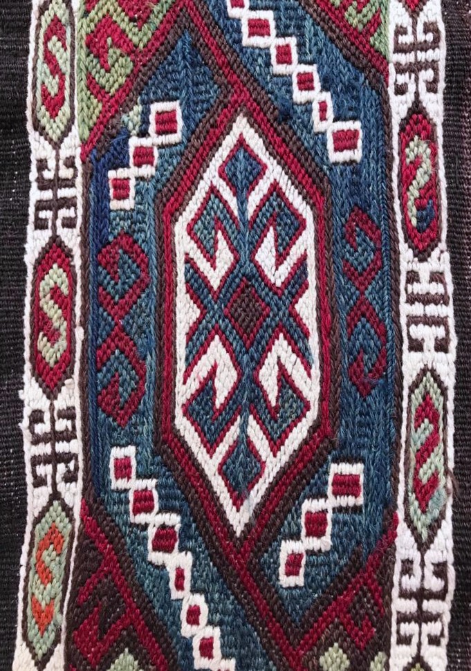 Cuval - Antique Grain Bag. Antep. Kurdish. Circa 1880. 133 X 127 Cm