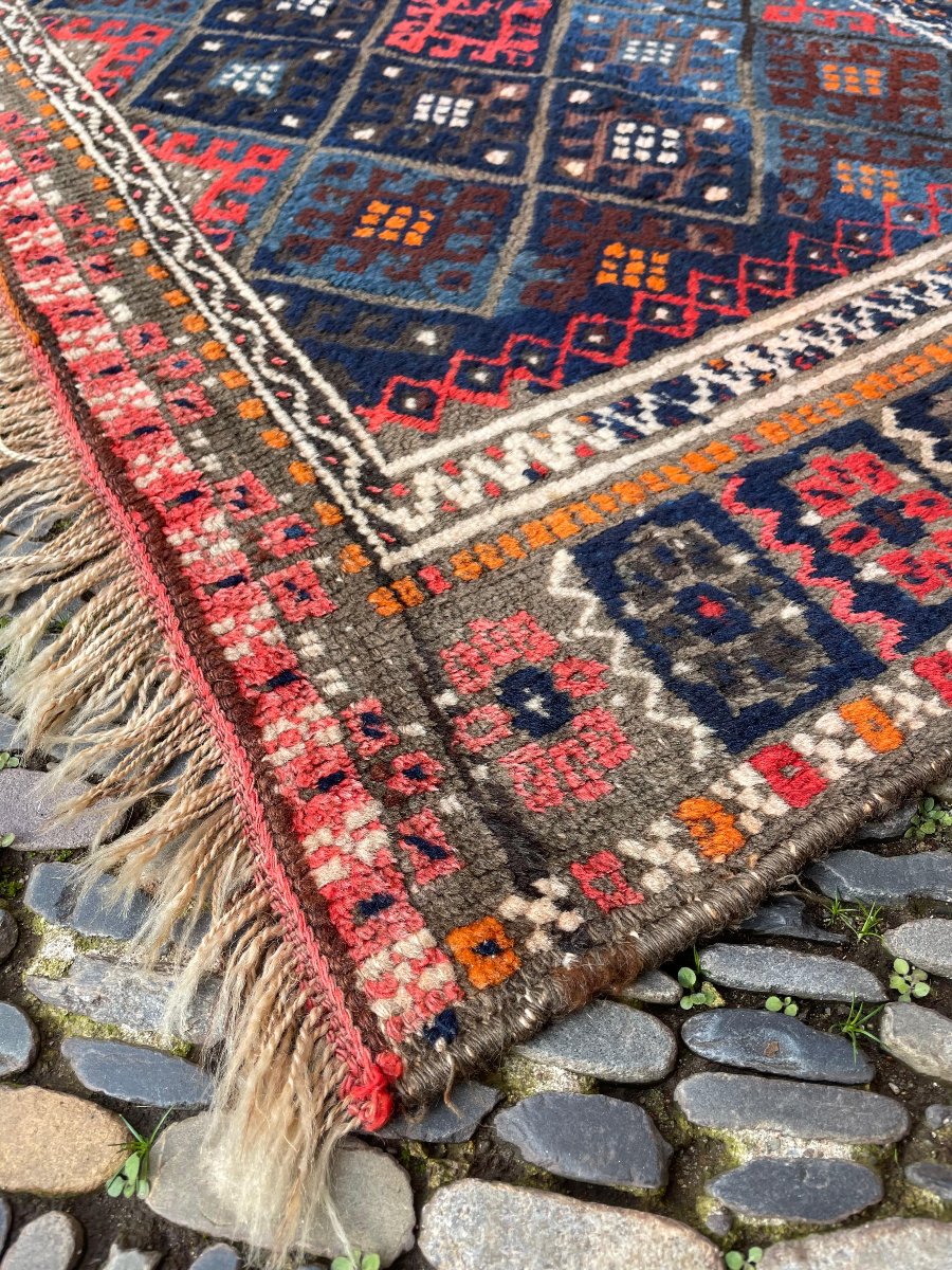 Rug. Jaff Kurdish Saddlebag Front. Persia. Circa 1900. 114 X 75 Cm -photo-3