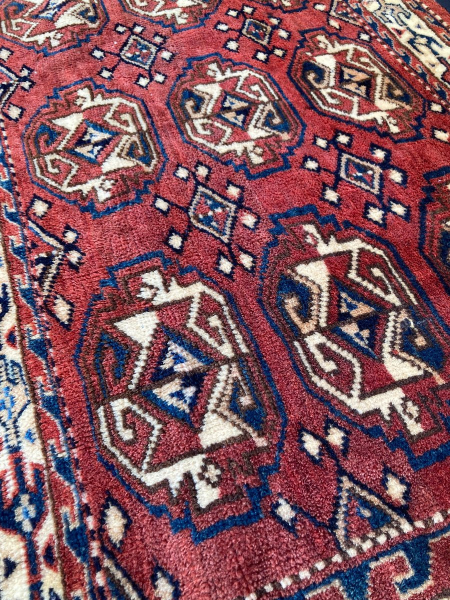 Tapis de selle Yomud Turkmène. Circa 1880. 112 x 70 cm-photo-3
