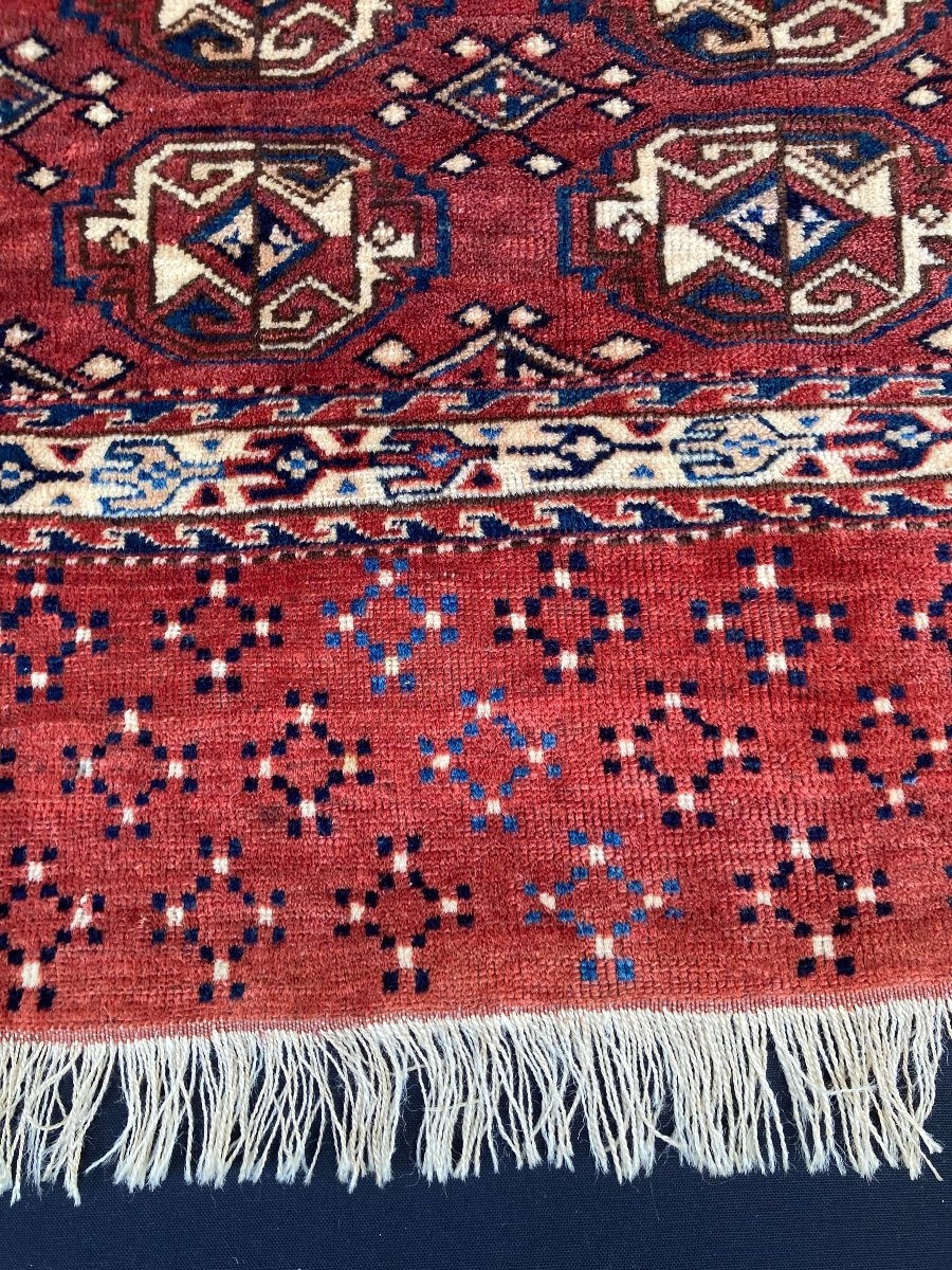 Tapis de selle Yomud Turkmène. Circa 1880. 112 x 70 cm-photo-1