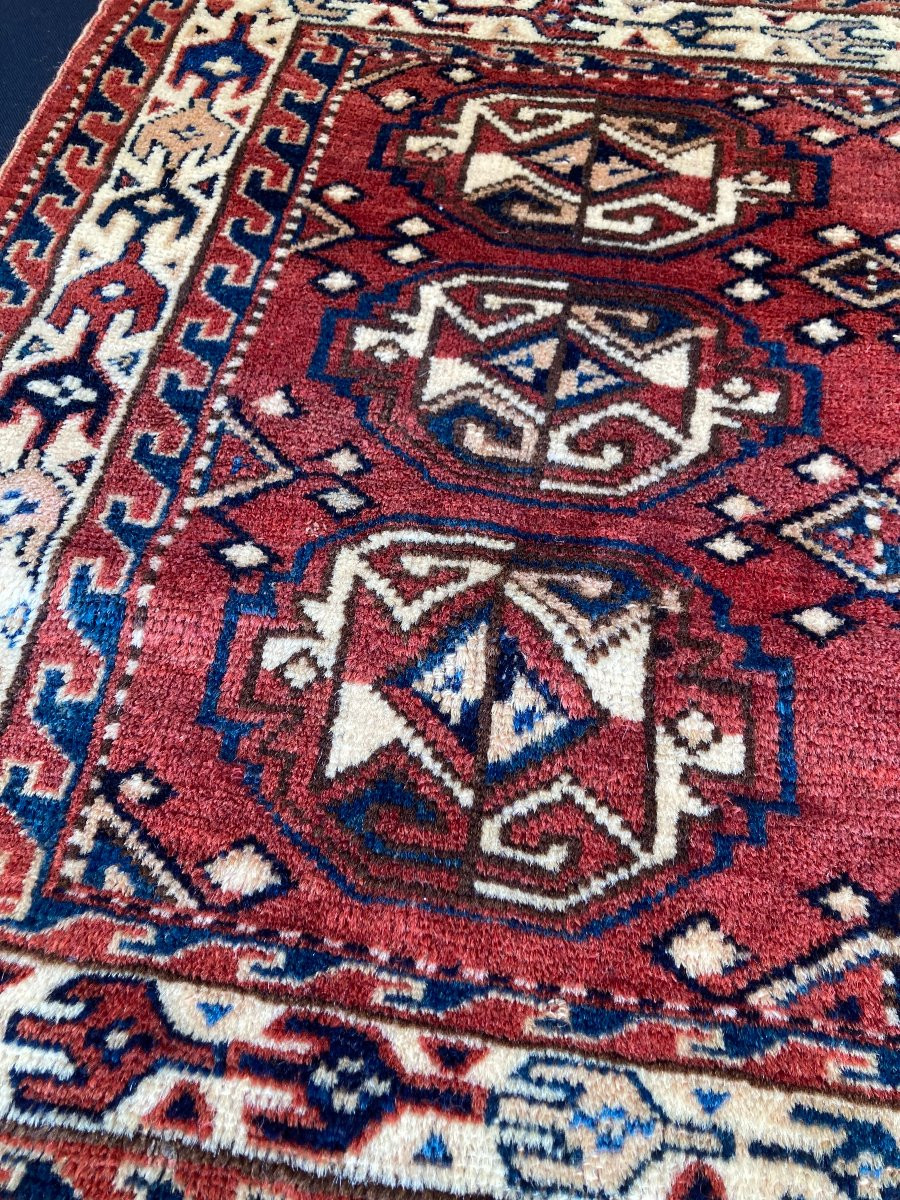 Tapis de selle Yomud Turkmène. Circa 1880. 112 x 70 cm-photo-3