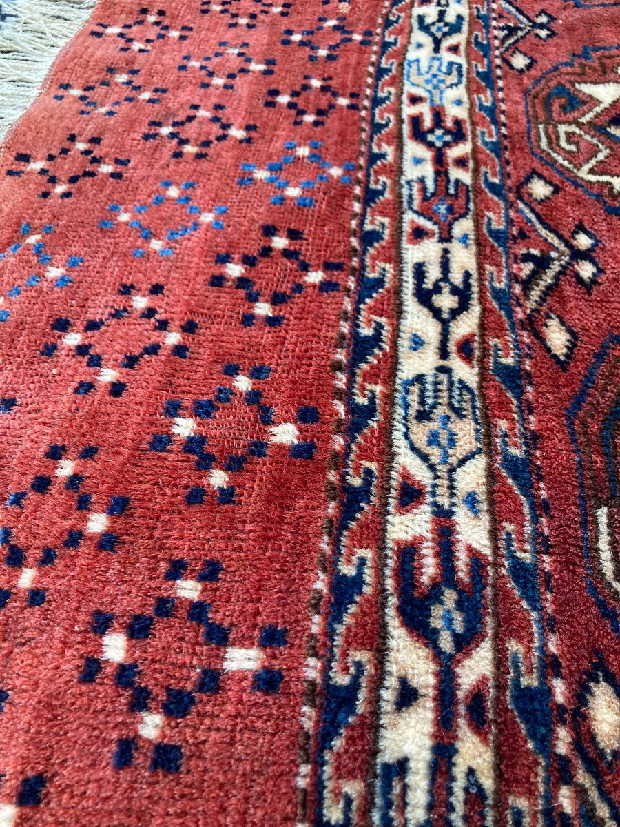 Tapis de selle Yomud Turkmène. Circa 1880. 112 x 70 cm-photo-4