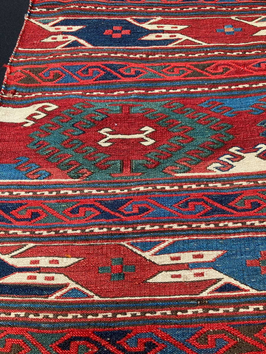 Paire de fragments de Maffrash Karabakh / Caucase. Circa 1850. 53 x 50 cm (x2)-photo-3