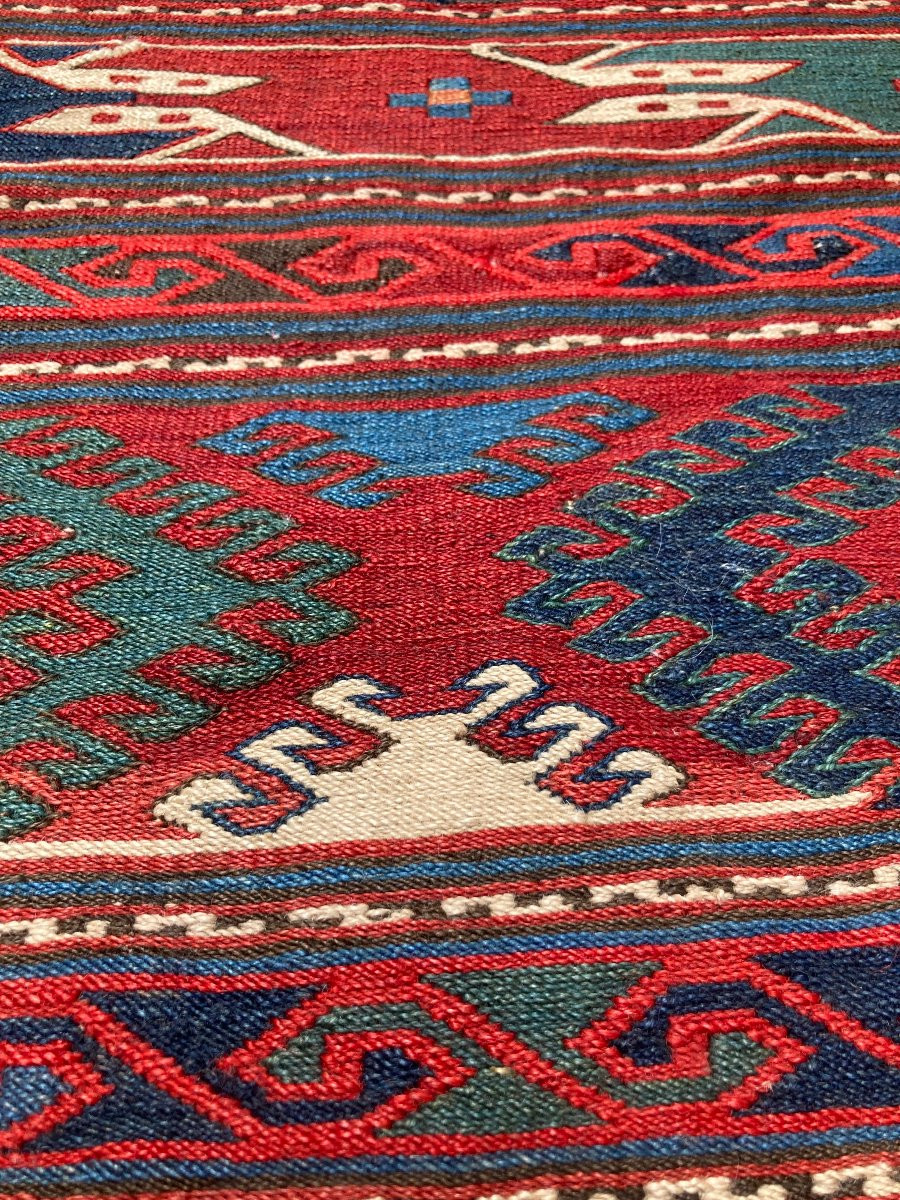 Paire de fragments de Maffrash Karabakh / Caucase. Circa 1850. 53 x 50 cm (x2)-photo-2