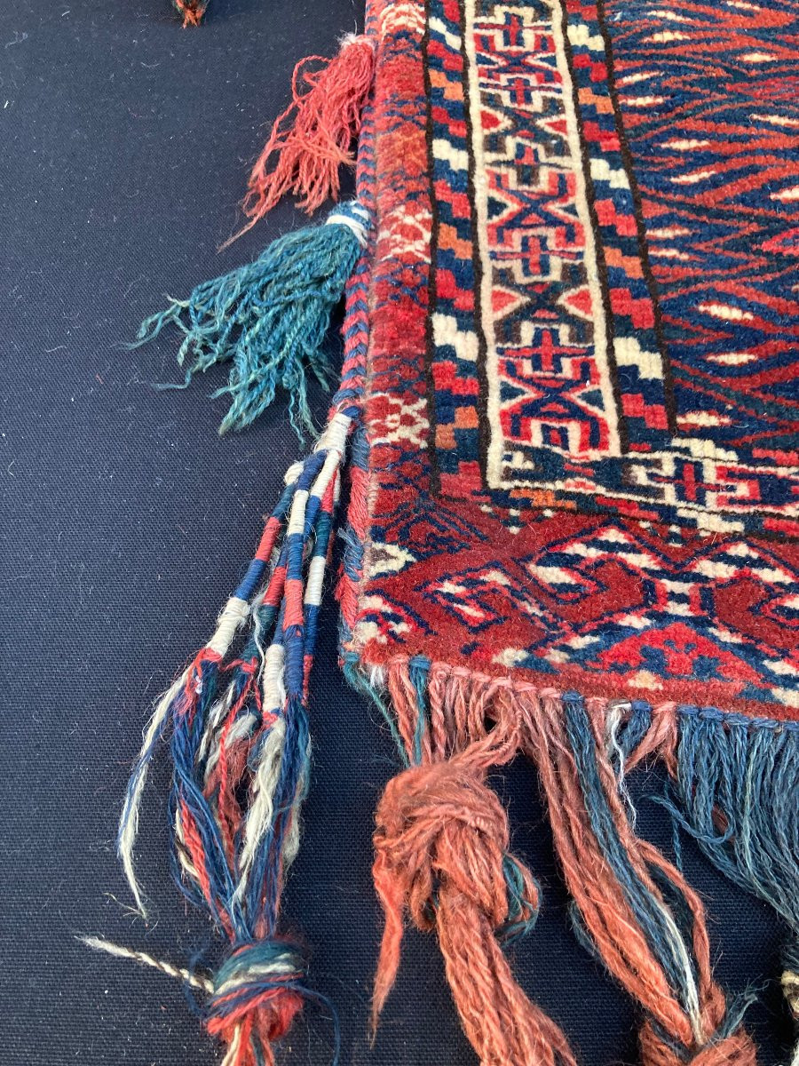 Torba Yomud Turkmène. Circa 1900. 90 x 40 cm-photo-1