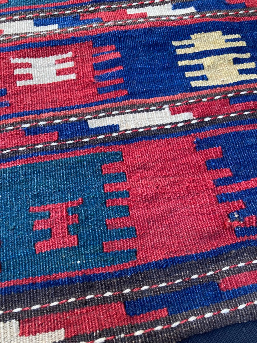 Paire de fragments de Maffrash Shahsaven / Perse. Circa 1880. 55 x 47  cm (x2)-photo-3