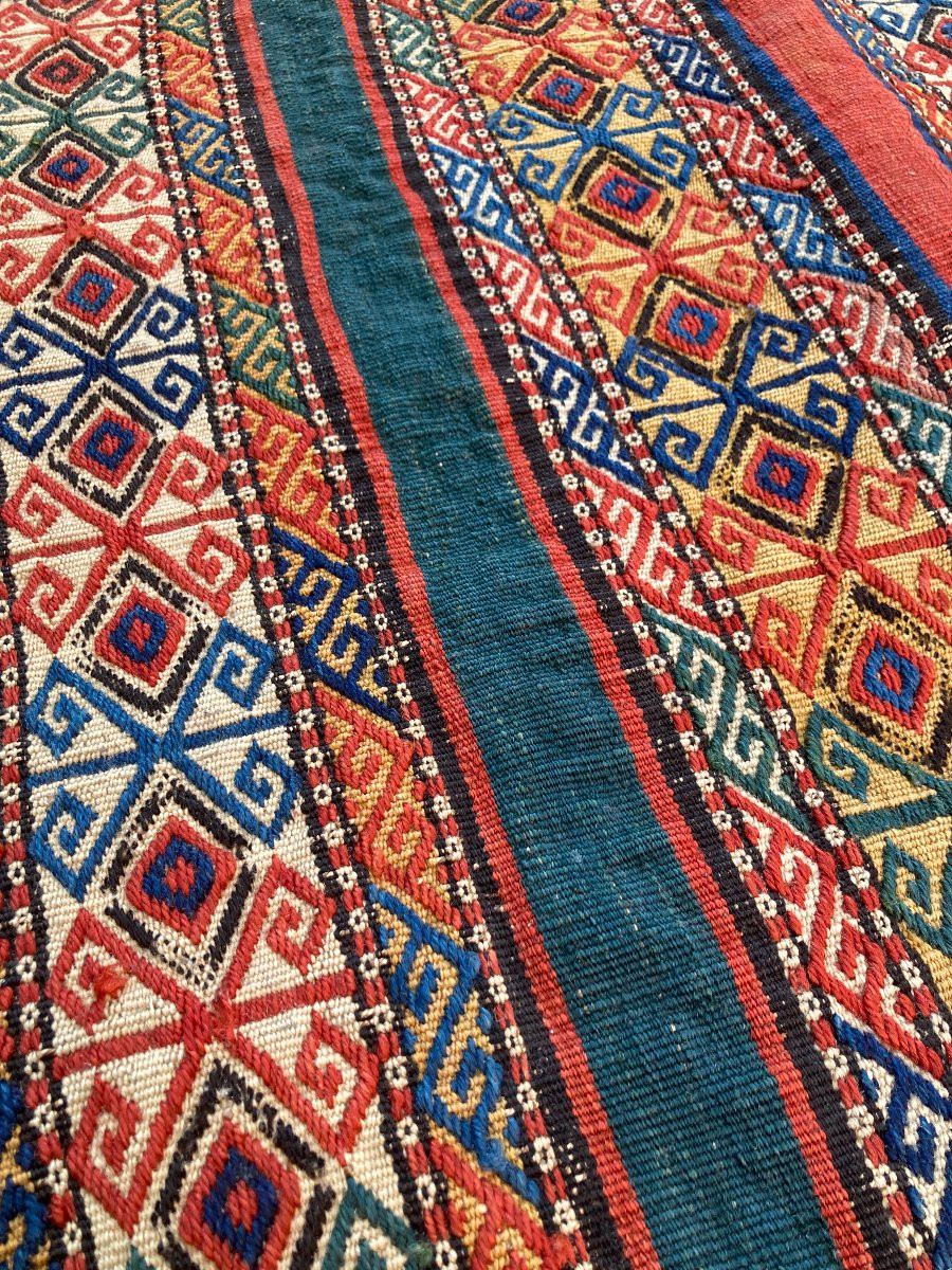 Kilim entièrement brodé. Shahsaven / Perse. Circa 1880. 152 x 110 cm-photo-2