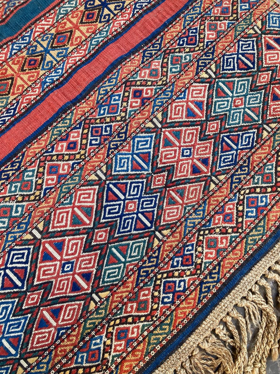 Kilim entièrement brodé. Shahsaven / Perse. Circa 1880. 152 x 110 cm-photo-4