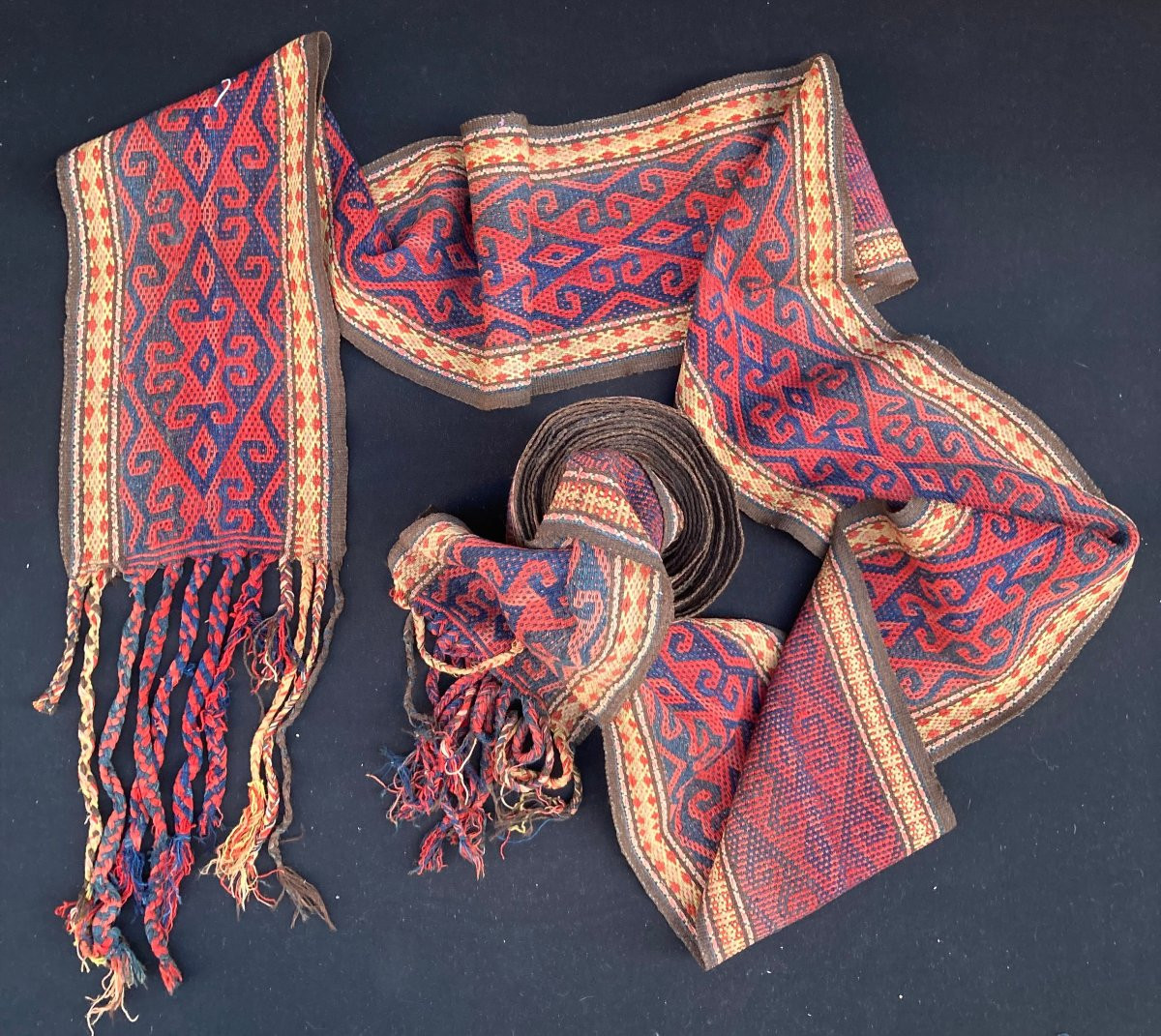 Long Tent Strapping Strip. Shahsaven. Persian. Circa 1880. 1100 X 30 Cm-photo-3