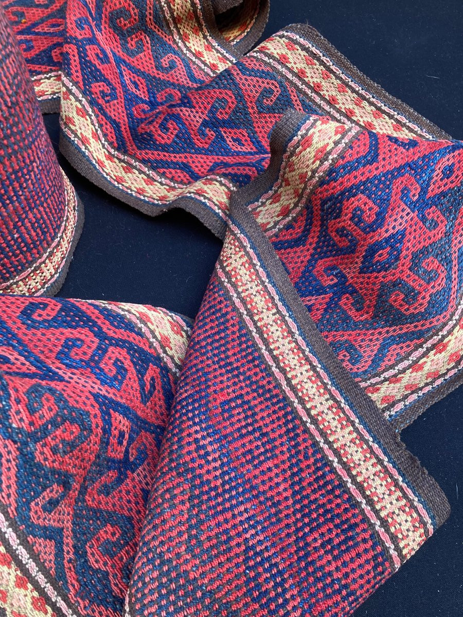 Long Tent Strapping Strip. Shahsaven. Persian. Circa 1880. 1100 X 30 Cm-photo-2