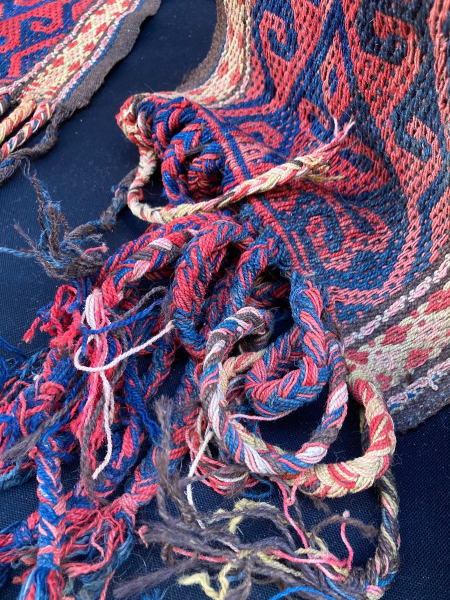 Long Tent Strapping Strip. Shahsaven. Persian. Circa 1880. 1100 X 30 Cm-photo-3