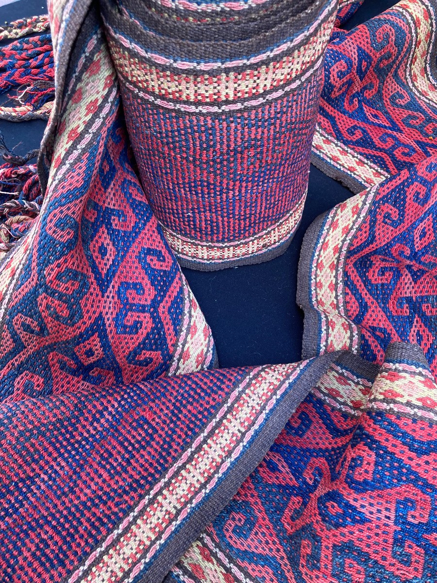 Long Tent Strapping Strip. Shahsaven. Persian. Circa 1880. 1100 X 30 Cm