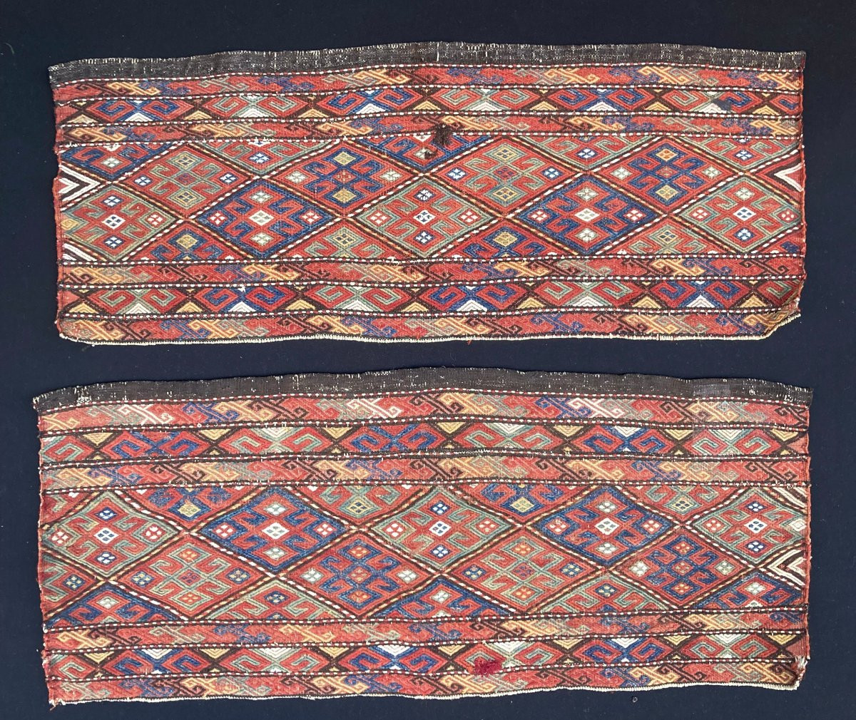 2 Large Maffrash Shahsaven Panels. Persian. Circa 1880. 112 X 43 Cm-photo-2