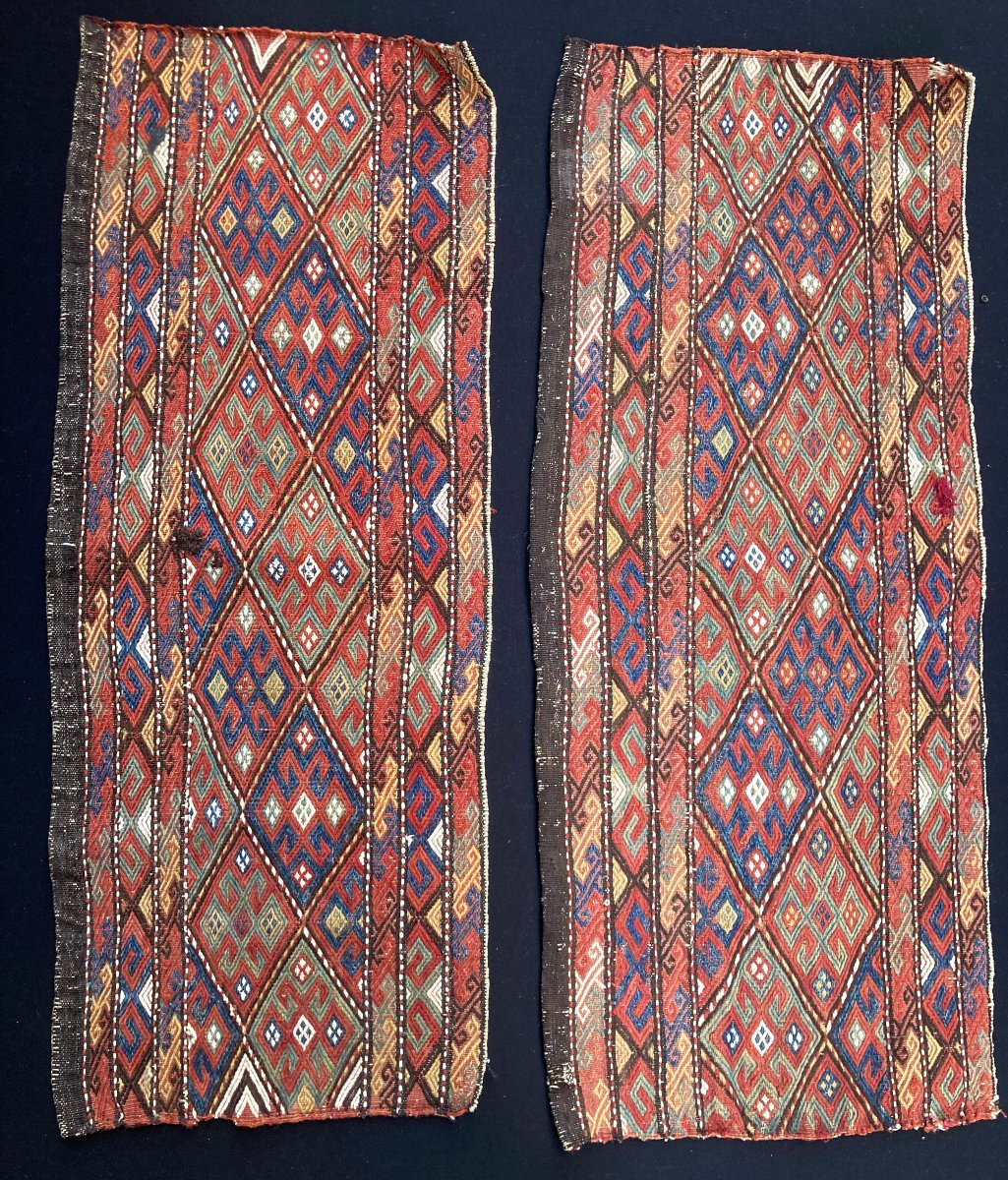 2 Large Maffrash Shahsaven Panels. Persian. Circa 1880. 112 X 43 Cm-photo-3