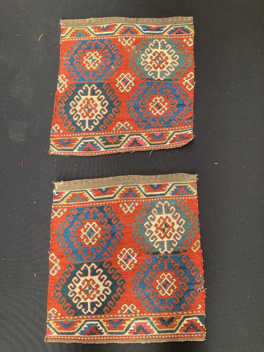 Pair Of Fragments From Maffrash Karabakh / Caucasus. Circa 1880. 52 X 48 Cm -photo-2