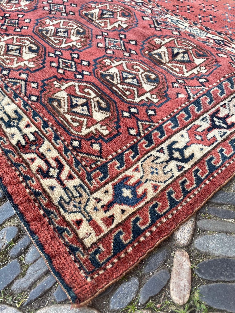 Yomud Turkmen Saddle Pad. Circa 1880. 112 X 70 Cm-photo-2