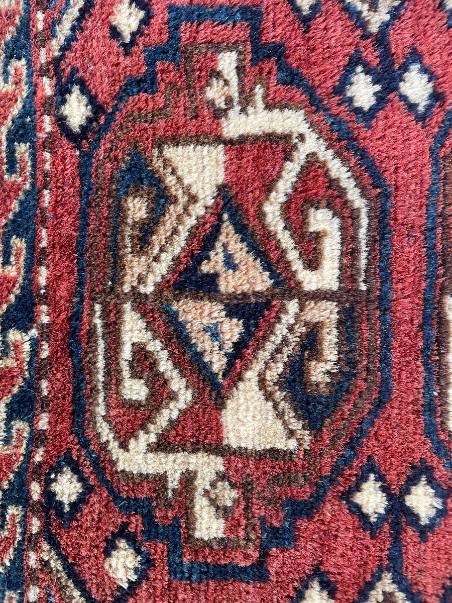 Yomud Turkmen Saddle Pad. Circa 1880. 112 X 70 Cm-photo-3