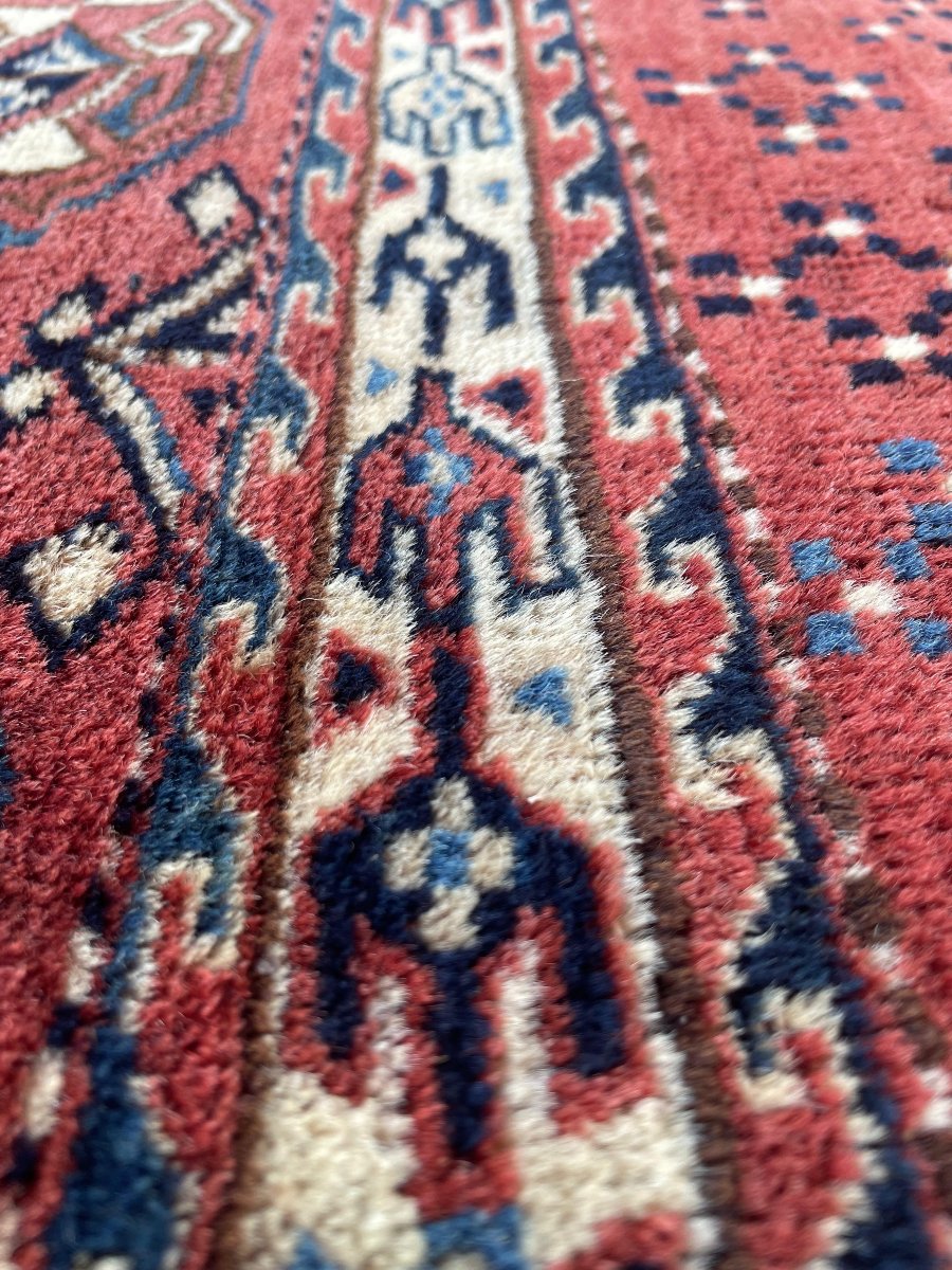 Yomud Turkmen Saddle Pad. Circa 1880. 112 X 70 Cm-photo-4