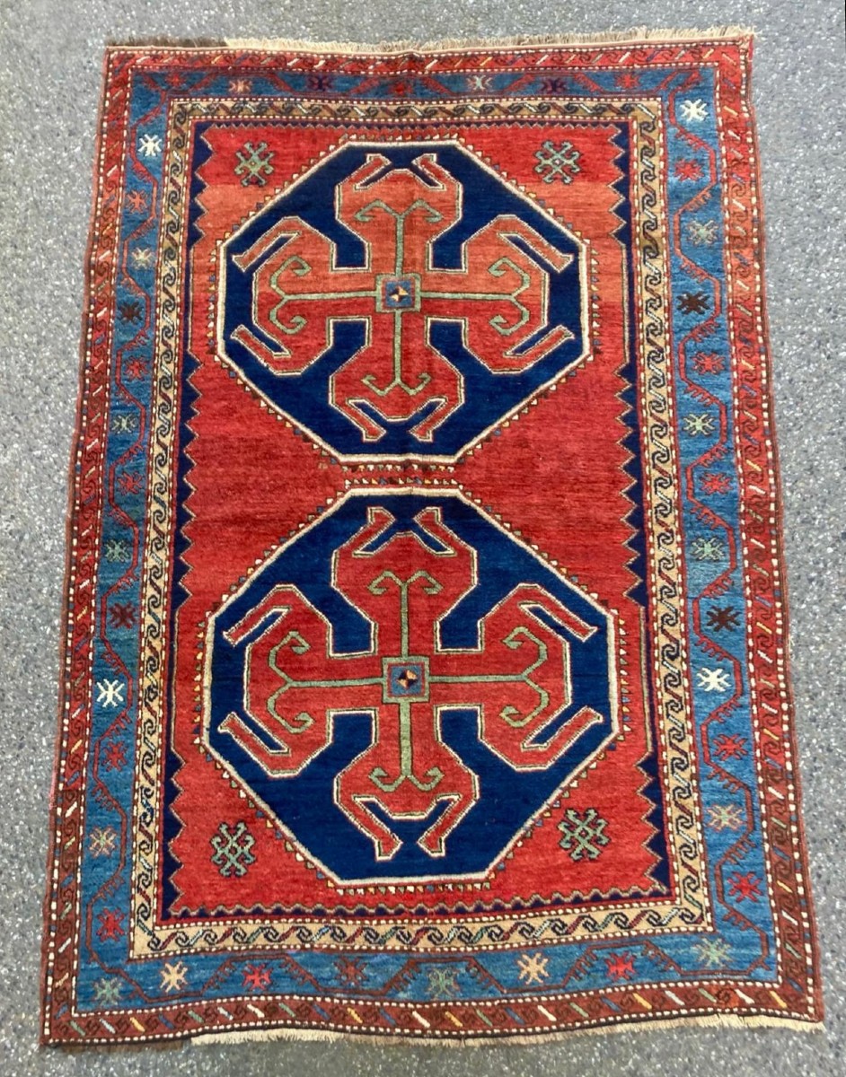 Tapis Caucase. Motif Kazakh. Début 20 ième. 215 x 145 cm