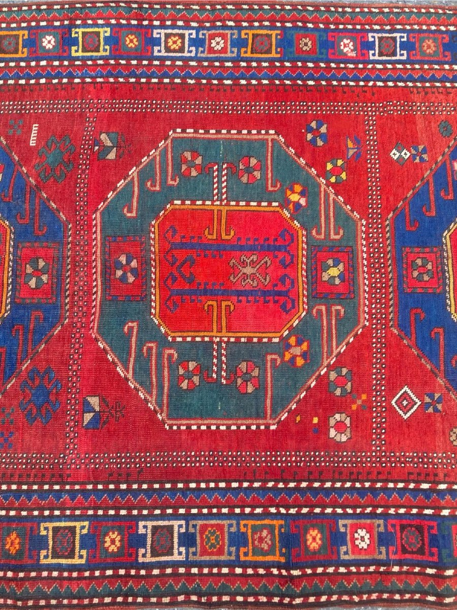 Tapis Kazakh. Caucase. Daté 1904. 295 x 135 cm-photo-3