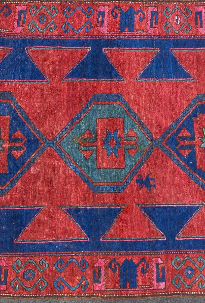 Caucasian Rug. Kazakh Motifs. Circa 1880. 203 X 127 Cm-photo-1