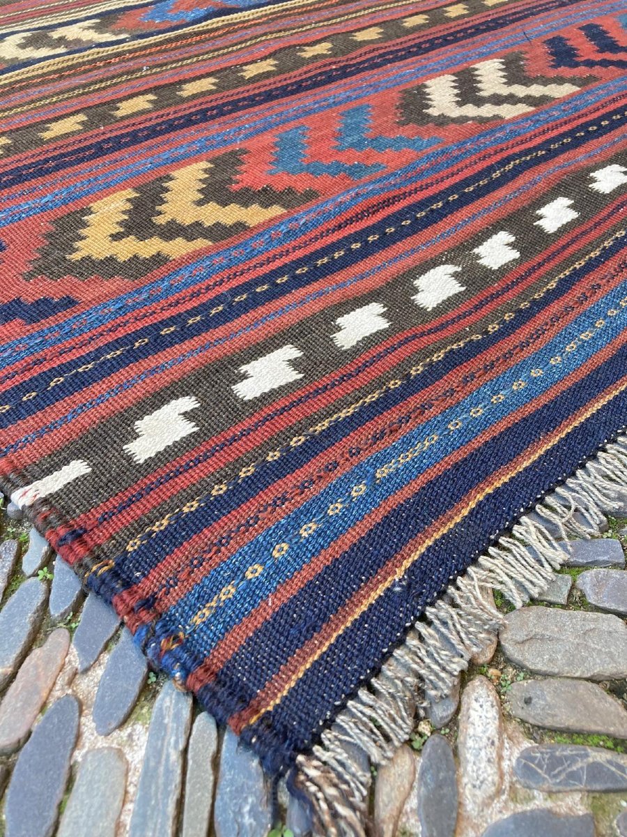 Kilim Azerbaïdjan. Caucase. Début 20 ième. 137 x 105 cm-photo-2