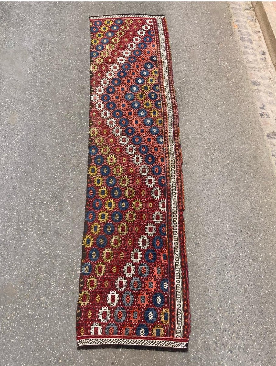 Kilim Yildiz Maraş. Anatolie. Circa 1900 / 1920. 310 x 65 cm-photo-3