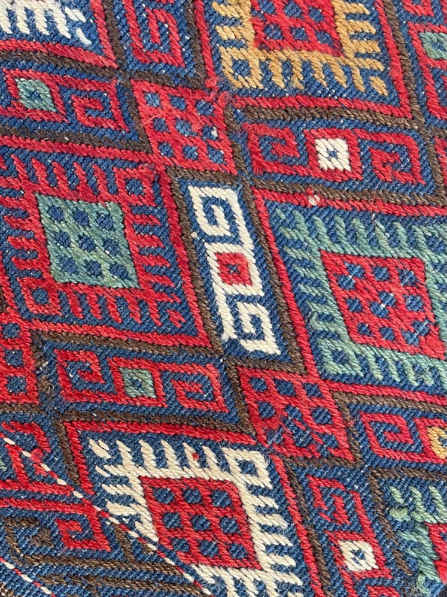 Paire de fragments de Maffrash Shahsaven / Perse. Circa 1880. 50 x 50 cm (x2)-photo-3