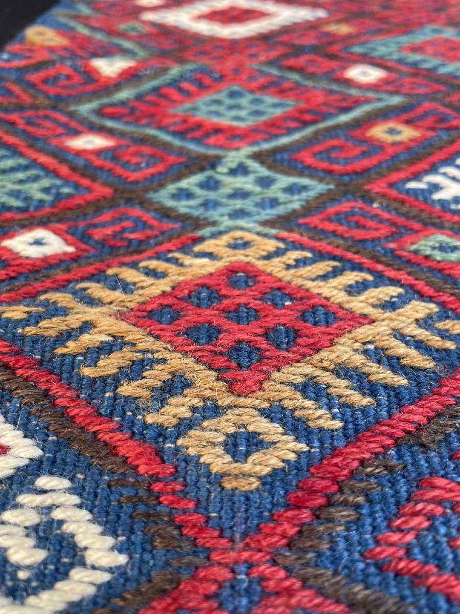 Paire de fragments de Maffrash Shahsaven / Perse. Circa 1880. 50 x 50 cm (x2)-photo-1