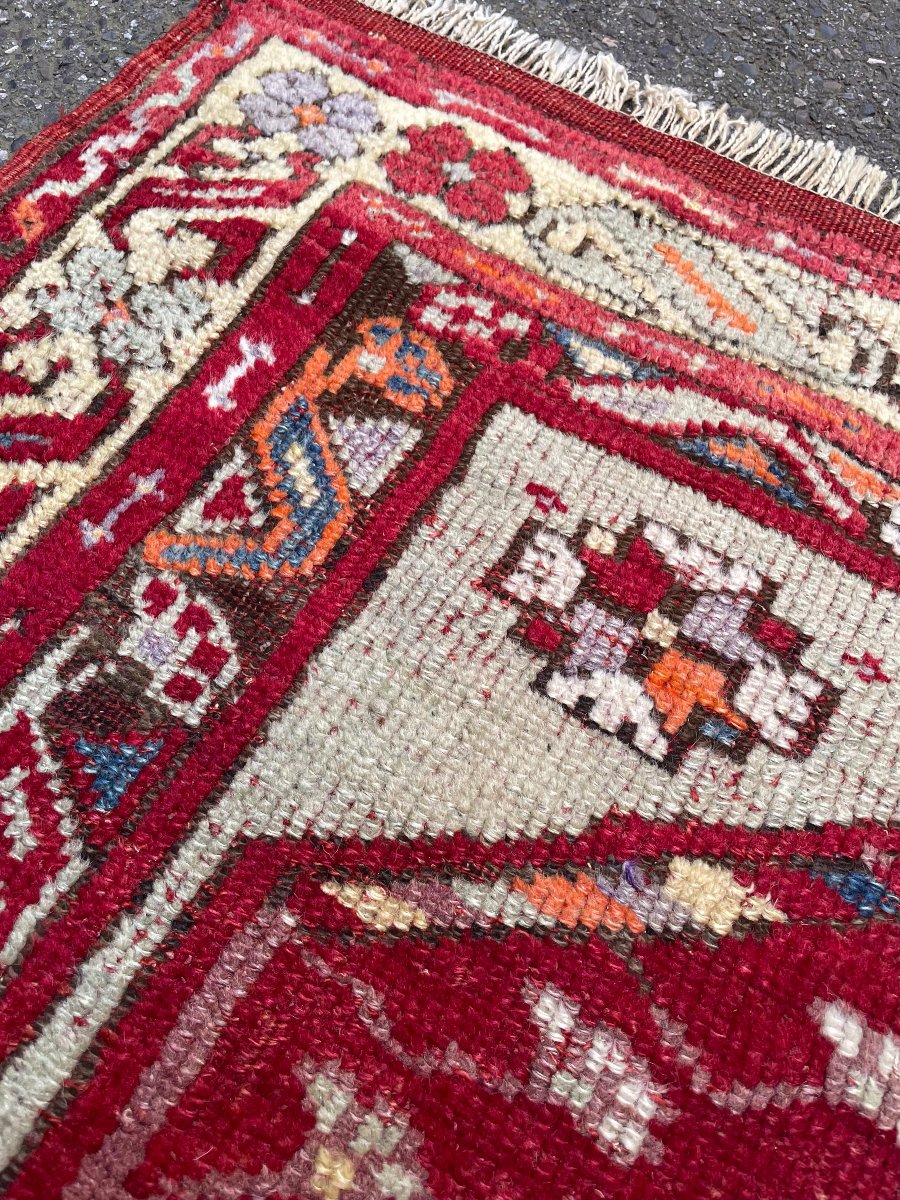 Tapis de prière antique. Konya. Anatolie. Circa 1880. 125 x 74 cm-photo-4