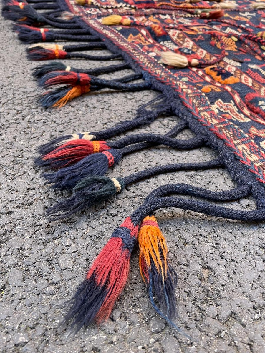 Couverture cérémoniale de cheval. Qashqai. Perse. Circa 1880. 170 x 175 cm-photo-4