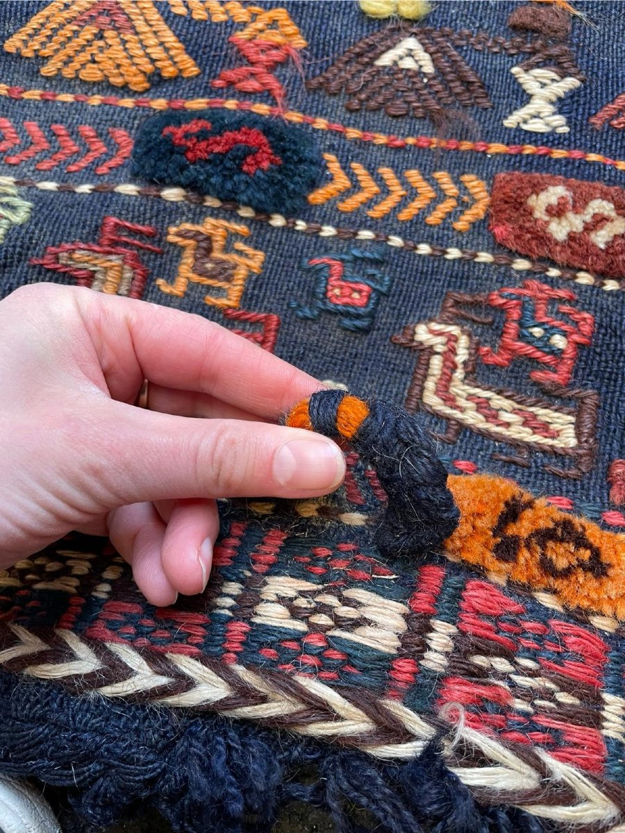 Couverture cérémoniale de cheval. Qashqai. Perse. Circa 1880. 170 x 175 cm-photo-3