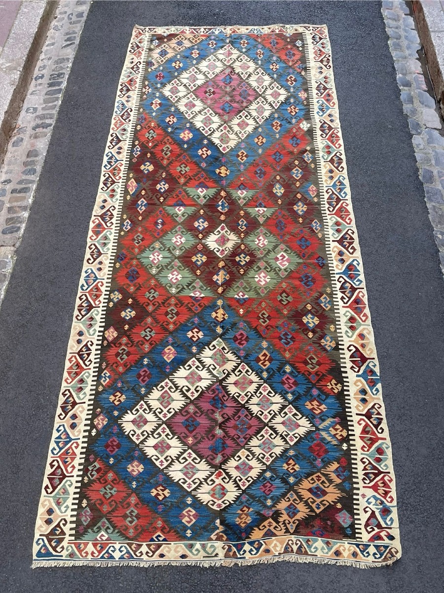 Kilim Konya - Anatolia. Circa 1880. 420 X 168 Cm