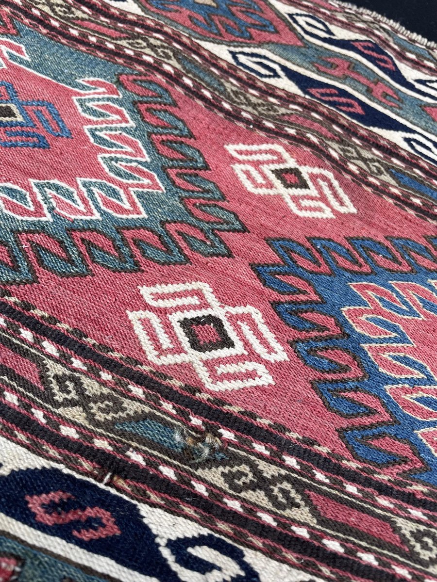 Paire de fragments de Maffrash Shahsaven / Perse. Circa 1820. 49 x 40 cm (x2)-photo-2