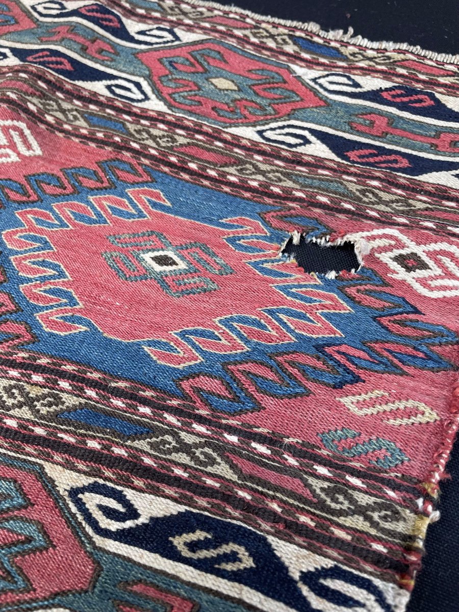 Paire de fragments de Maffrash Shahsaven / Perse. Circa 1820. 49 x 40 cm (x2)-photo-3