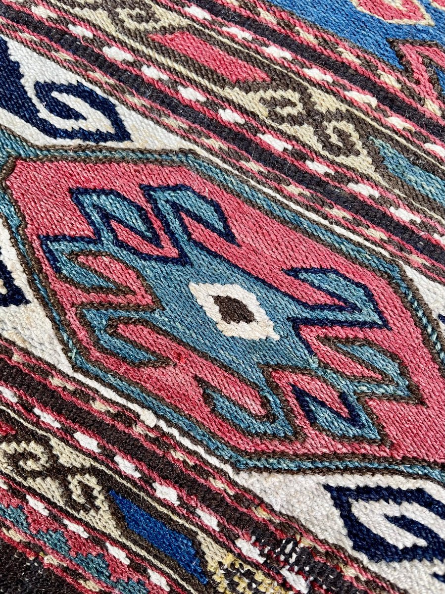 Paire de fragments de Maffrash Shahsaven / Perse. Circa 1820. 49 x 40 cm (x2)-photo-4