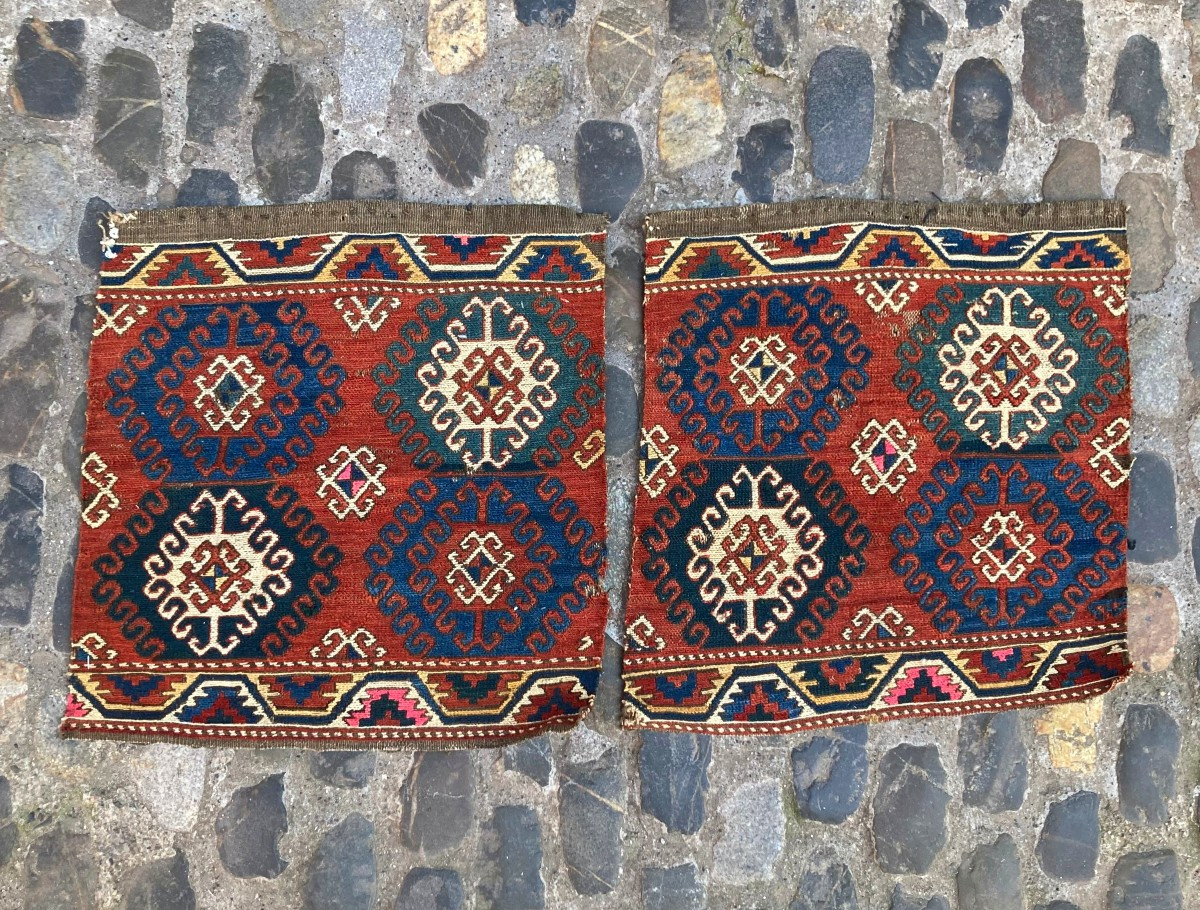 Pair Of Fragments From Maffrash Karabakh / Caucasus. Circa 1880. 52 X 48 Cm 