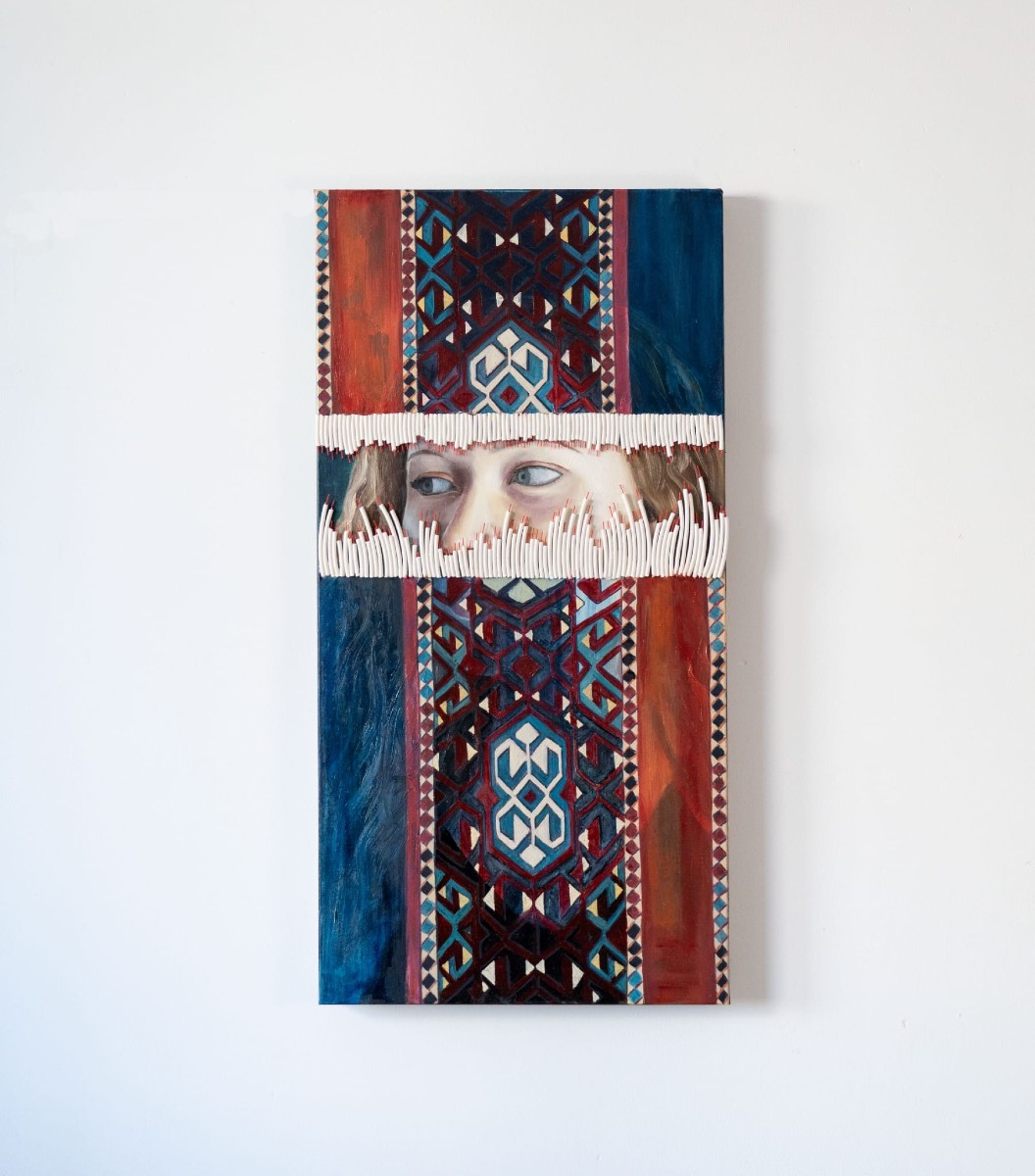 Peinture. Technique mixte. « Aperture » -  40 X 80 CM