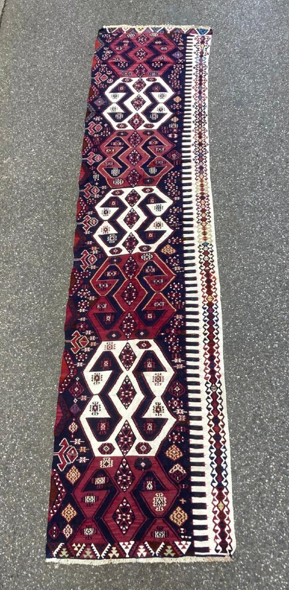 Kilim From Malatya/anatolia. Circa 1880. Museum Piece. 400 X 86 Cm